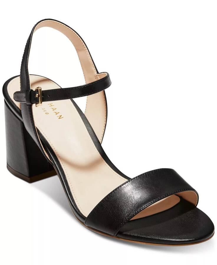 Women's Josie Block-Heel Sandals Black Leather - 1