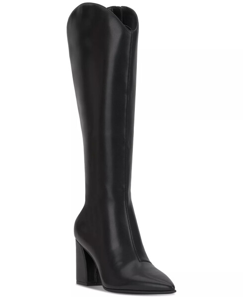 Women's Jovie Pointed-Toe Knee High Boots, Created for Macy's Black Smooth - 6