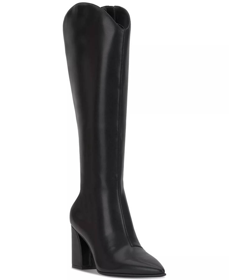 Women's Jovie Pointed-Toe Knee High Boots, Created for Macy's Black Smooth - 1