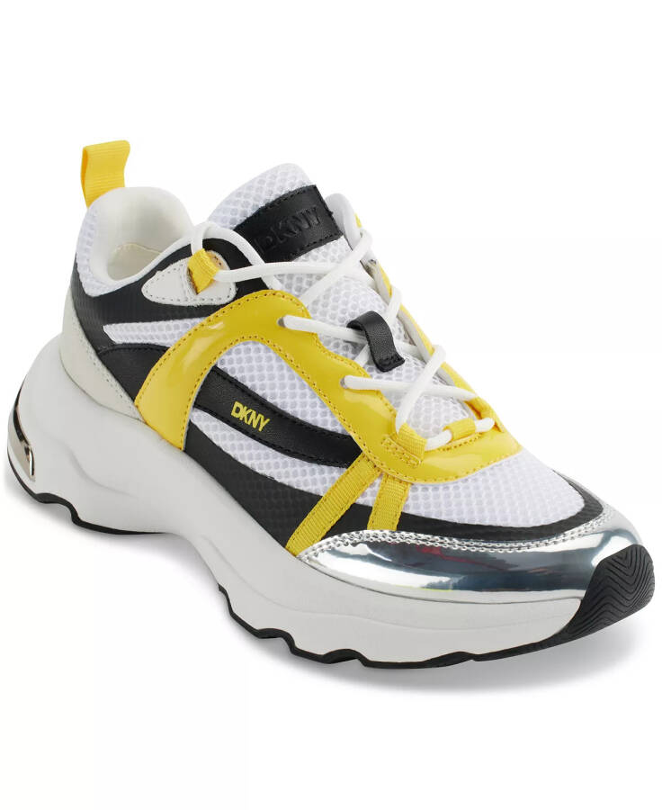 Women's Juna Lace-Up Running Sneakers Bright White/ Yellow - 1