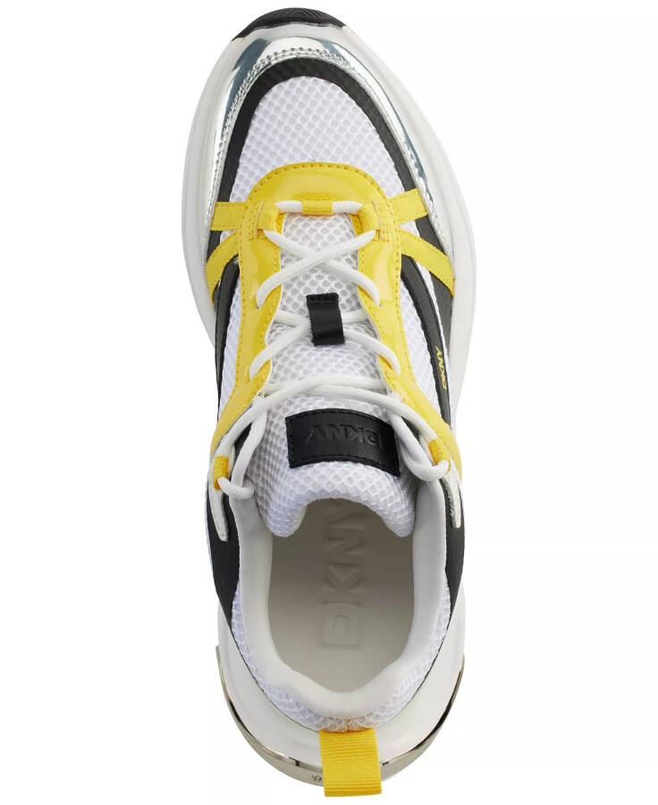 Women's Juna Lace-Up Running Sneakers Bright White/ Yellow - 4