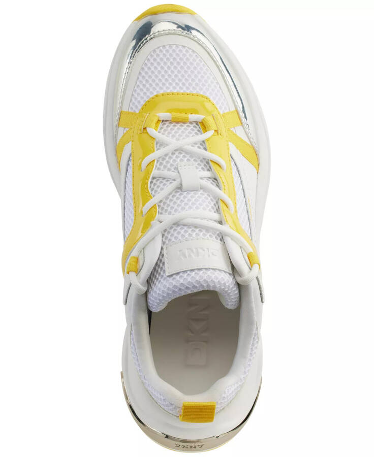 Women's Juna Lace-Up Running Sneakers Bright White/ Yellow - 4