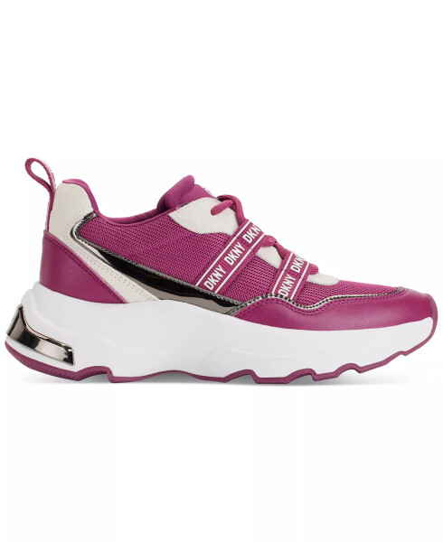 Women's Justine Lace-Up Slip-On Sneakers Berry/ Pebble - 2