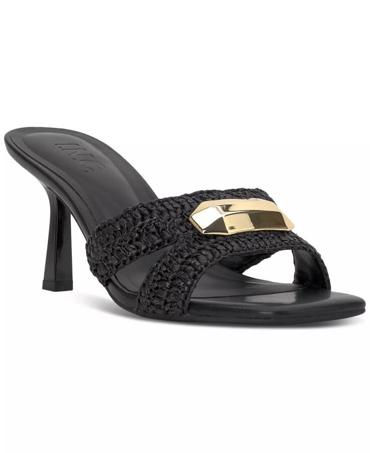 Women's Kadri Woven Slide Sandals, Created for Modazone Black Raffia - 1