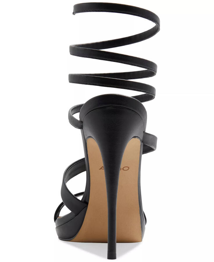 Women's Kat Leg-Wrap Platform Dress Sandals Black - 3