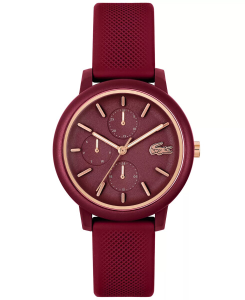 Women's L.12.12 Multi Burgundy Silicone Strap Watch 38mm Burgundy - 1