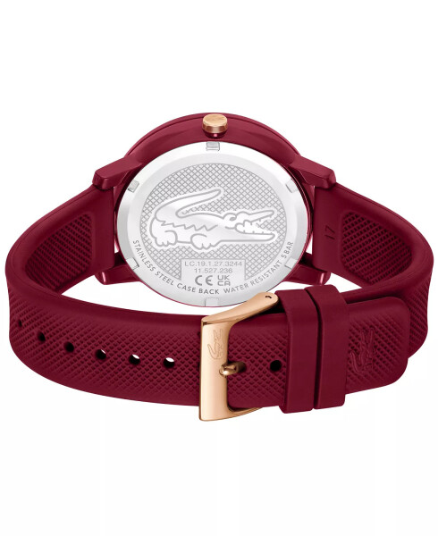 Women's L.12.12 Multi Burgundy Silicone Strap Watch 38mm Burgundy - 3