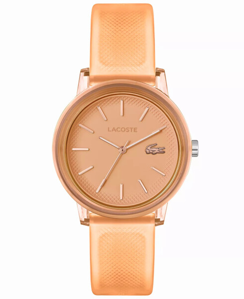 Women's L.12.12 Quartz Apricot Semi-Transparent Silicone Strap Watch 36mm Orange - 1