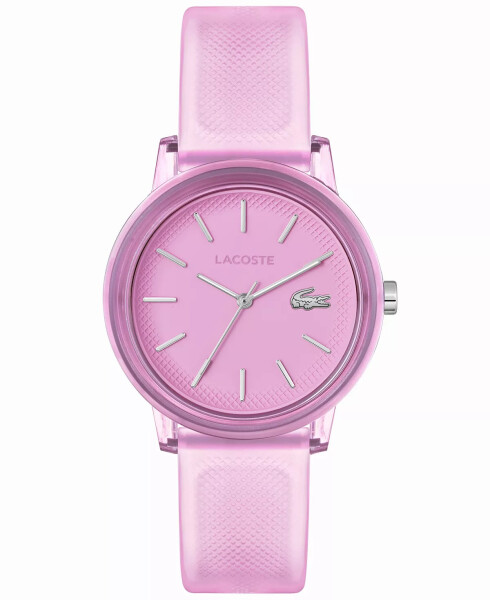 Women's L.12.12 Quartz Pink Semi-Transparent Silicone Strap Watch 36mm Pink - 1