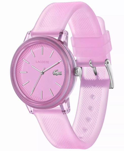 Women's L.12.12 Quartz Pink Semi-Transparent Silicone Strap Watch 36mm Pink - 2