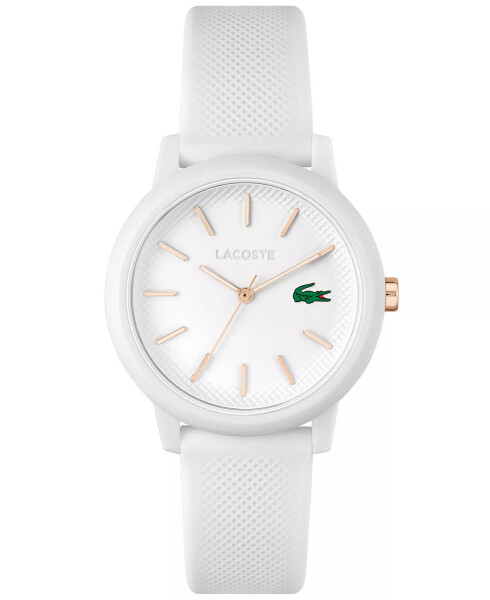 Women's L.12.12 White Silicone Strap Watch 36mm White - 1