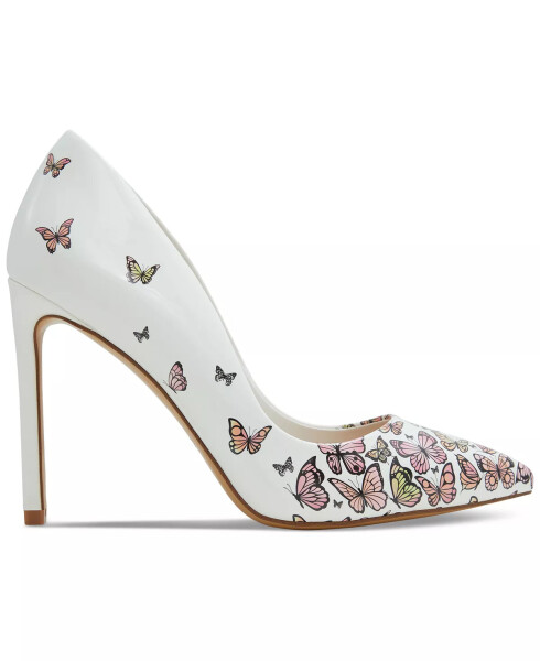 Women's Lala Pointed Toe Stiletto Pumps White Butterfly Multi - 2