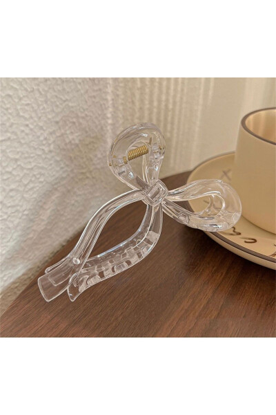 Women's Large Transparent Bow Hair Clip (11Cm) - 4