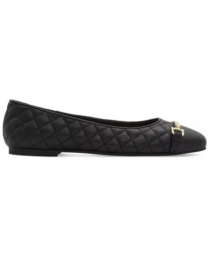 Women's Leanne Quilted Hardware Slip-On Flats Beige/Black Leather - 7