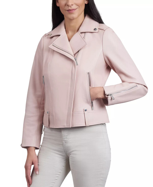 Women's Leather Moto Jacket Rosewater - 1