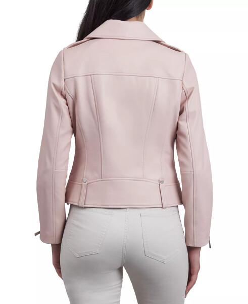 Women's Leather Moto Jacket Rosewater - 2