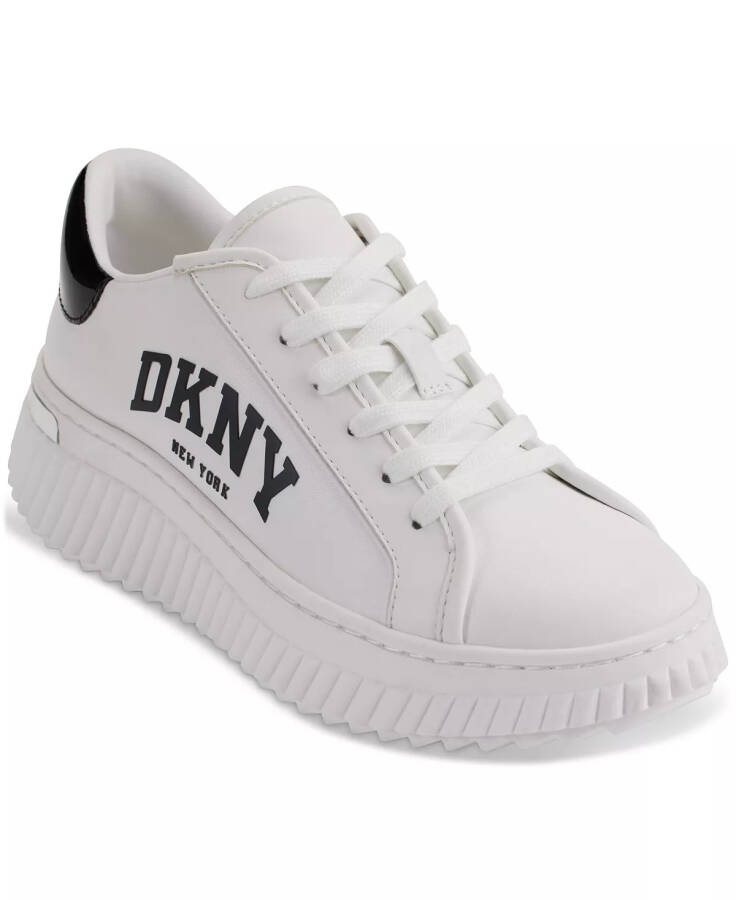 Women's Leon Lace-Up Logo Sneakers Bright White/ Black - 1