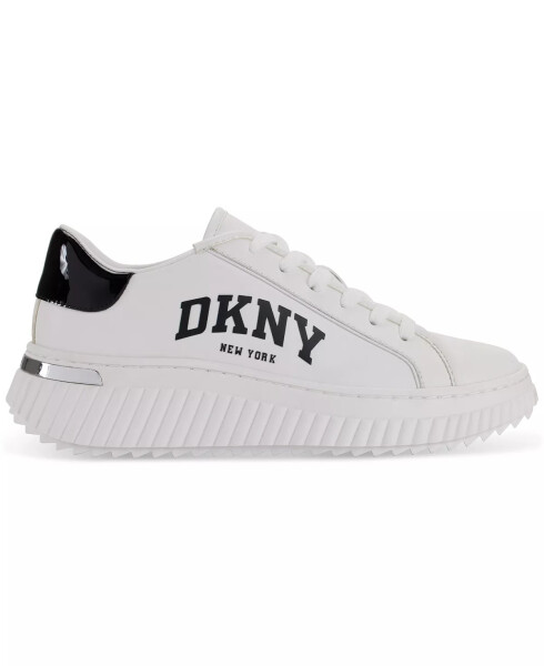 Women's Leon Lace-Up Logo Sneakers Bright White/ Black - 2