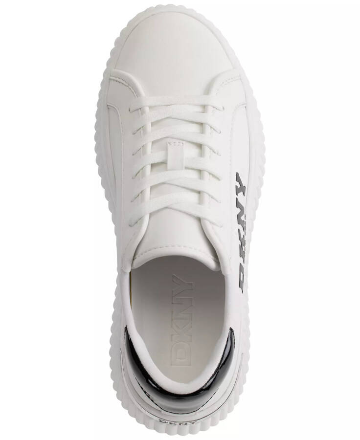 Women's Leon Lace-Up Logo Sneakers Bright White/ Black - 4