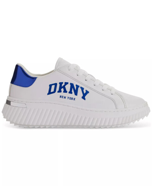 Women's Leon Lace-Up Logo Sneakers Bright White/ Silver - 6