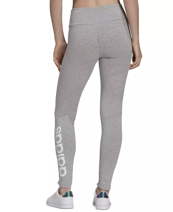 Women's Linear-Logo Full Length Leggings, XS-4X Medium Grey Heather/white - 2