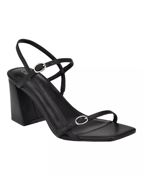 Women's Linella Block Heel Dress Sandals Black - Leather - 1