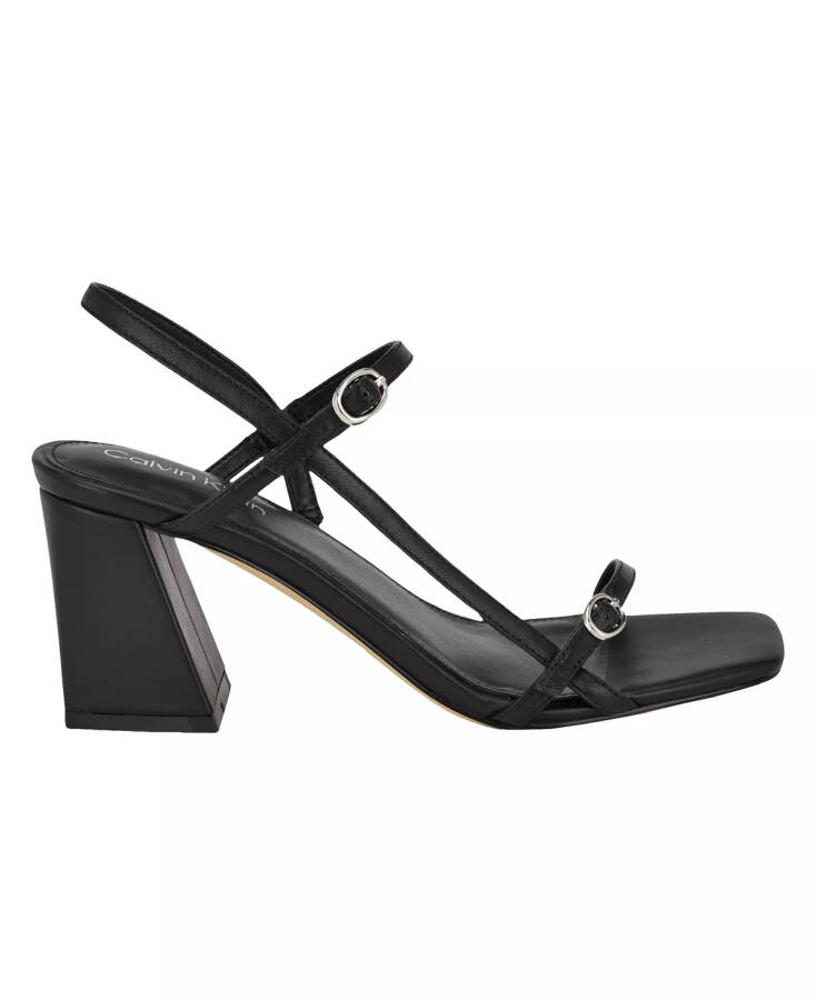 Women's Linella Block Heel Dress Sandals Black - Leather - 2