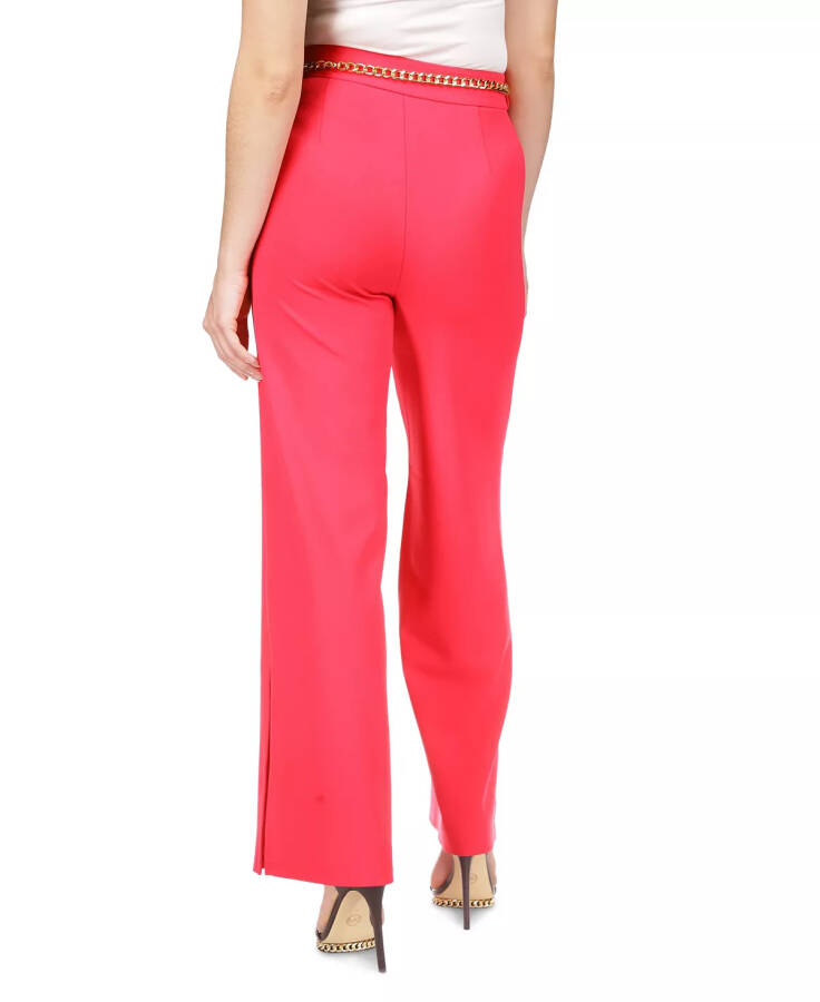 Women's Logo Belt Wide-Leg Pants Deep Pink - 3