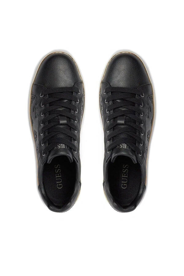 Women's Logo Normal Fit Lace-Up Casual Black Sneaker FL8BNY FAL12-BLACK - 10