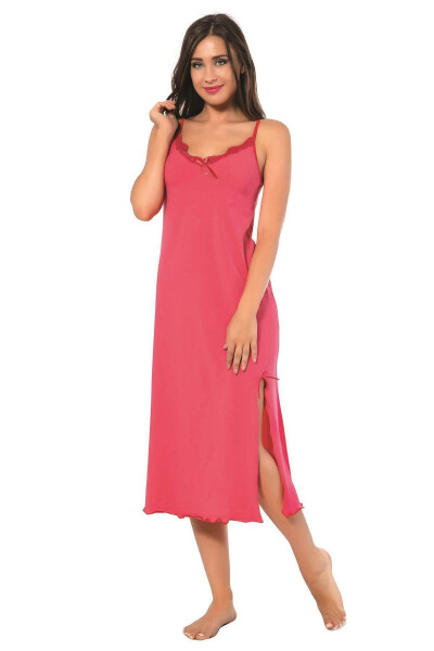 Women's Long Nightgown with Lace Straps 902 - 1