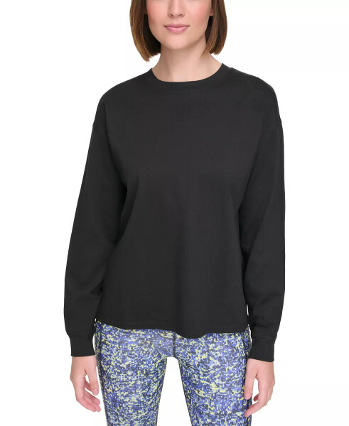 Women's Long-Sleeve Crewneck T-Shirt Black - 1