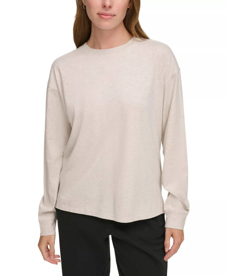 Women's Long-Sleeve Crewneck T-Shirt CORTADO HEATHER - 1