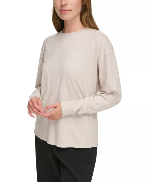 Women's Long-Sleeve Crewneck T-Shirt CORTADO HEATHER - 3