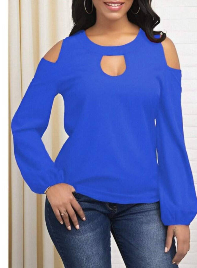 Women's Long Sleeve Viscose Blouse - 2