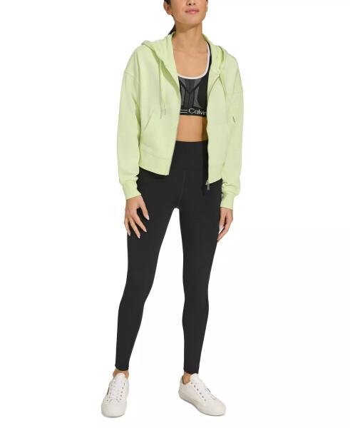 Women's Long-Sleeve Zip-Up Drawstring Hoodie Iced Lime - 3