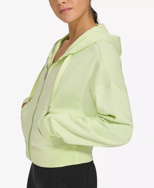 Women's Long-Sleeve Zip-Up Drawstring Hoodie Iced Lime - 5