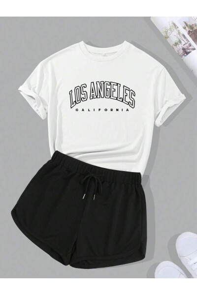 Women's Los Angeles Printed T-shirt and Shorts Set - 1