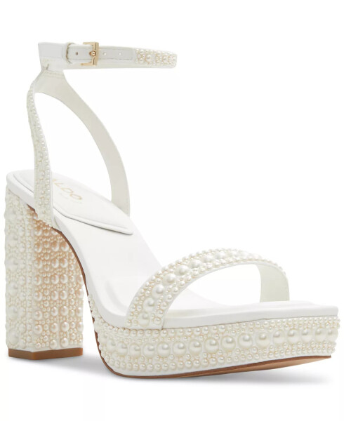 Women's Lulu Pearl Two-Piece Platform Dress Sandals White Mixed - 1