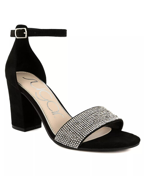 Women's Machelene Dress Heel Sandals Black With Stones - 1