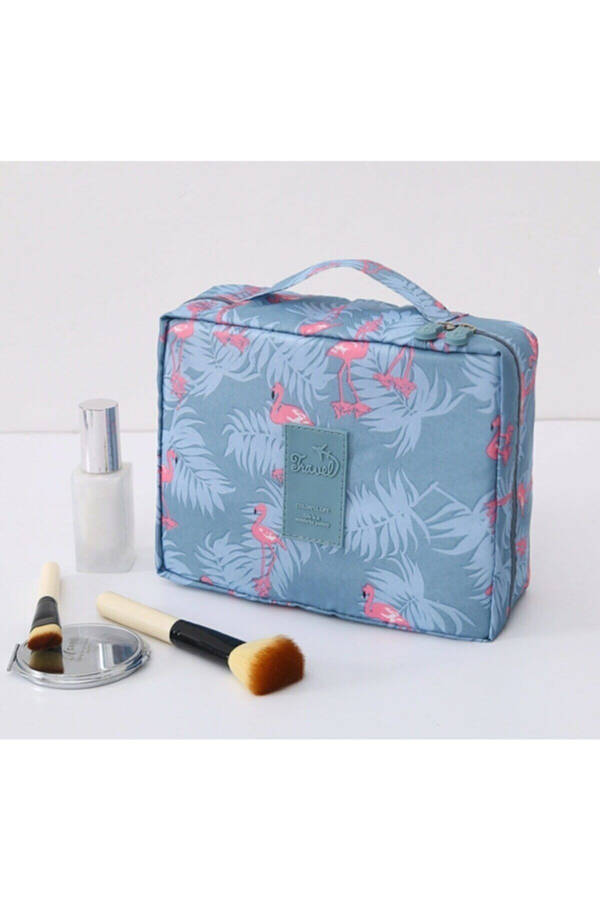 Women's Makeup Bag Flamingo Pattern - 1