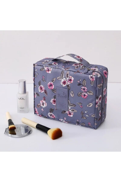 Women's Makeup Bag with Rose Pattern - 1