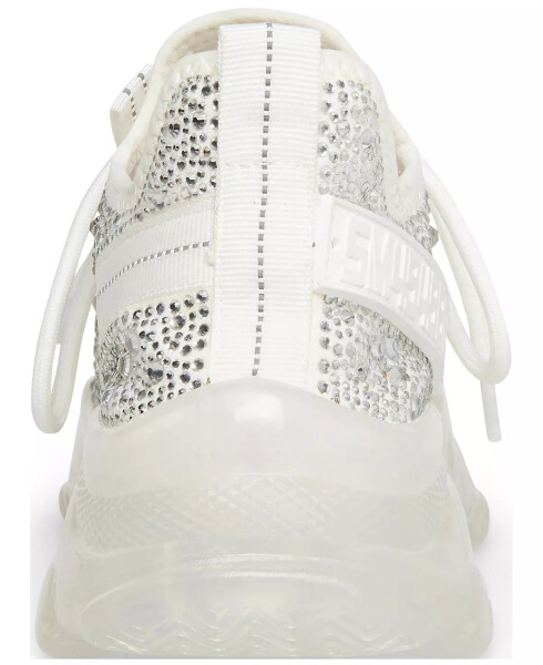 Women's Maxima Rhinestone-Trim Trainer Sneakers White/Rhinestone - 3