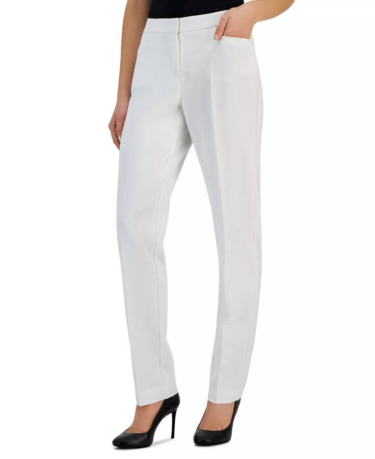 Women's Mid-Rise L-Pocket Straight-Leg Pants, Regular, Long & Short Lengths, Created for Modazone Bright White - 1