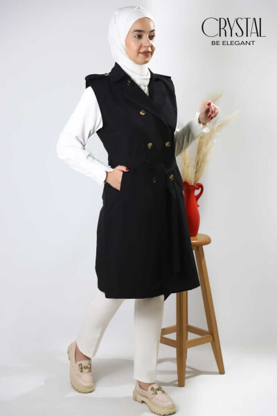 Women's Midi Trench Vest - 2