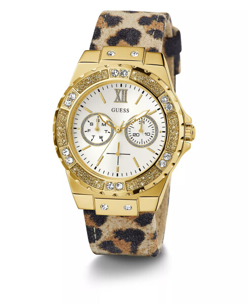 Women's Multi-Function Animal Print Genuine Leather Watch 39mm Animal Print - 5