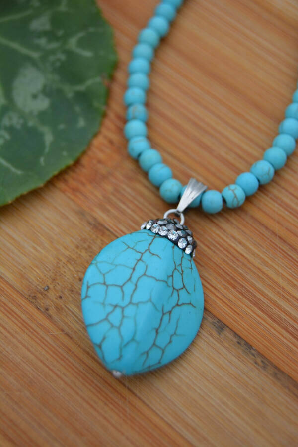 Women's Necklace Turquoise Stone Natural Stone - 2