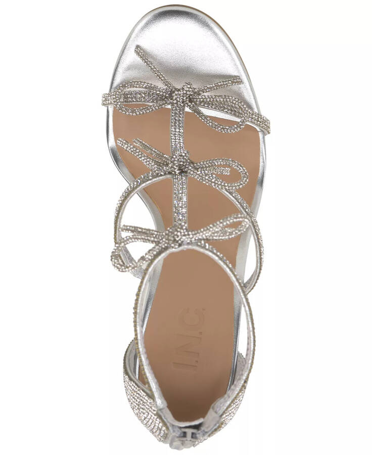 Women's Nolino Beaded Bow T-Strap Dress Sandals, Created for Modazone Silver Bling - 5