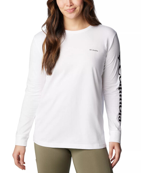 Women's North Cascades Cotton Long-Sleeve T-Shirt White, Gem Colu - 1