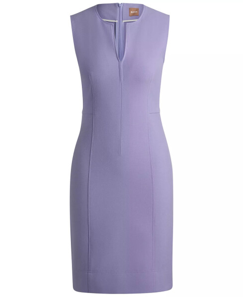 Women's Notch Neckline Sleeveless Dress Purple - 4