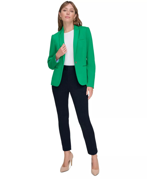 Women's Notched-Collar One-Button Blazer Jolly Green - 5